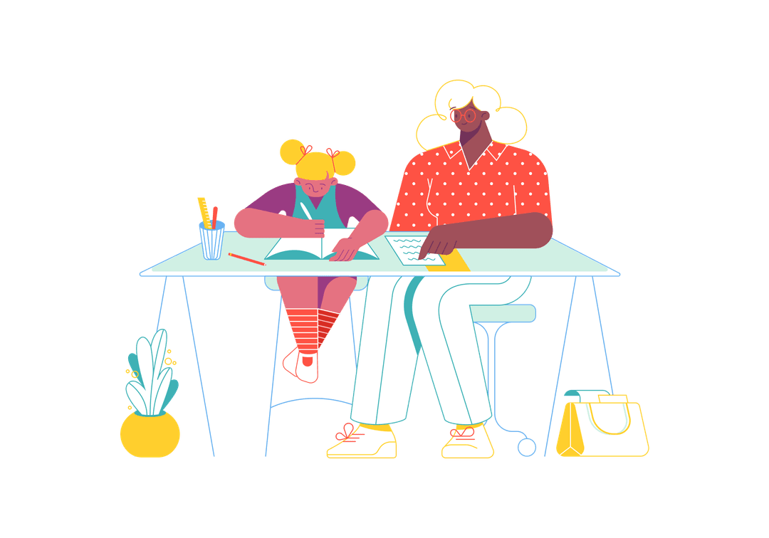 Two people studying together at a table